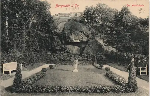 Ansichtskarte Burgstädt Wettin-Hain - Parkanlage 1912