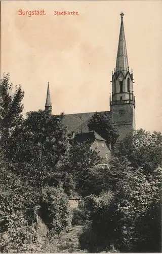 Ansichtskarte Burgstädt Stadtkirche 1912