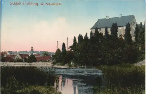 Ansichtskarte Frohburg Schloß (Frohburg) Fabrik coloriert 1912