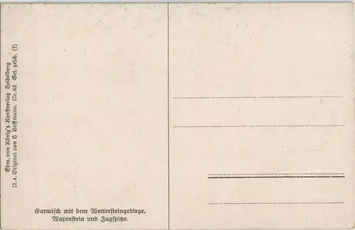 Garmisch-Garmisch-Partenkirchen Künstlerkarte Kunstwerk Hoffmann  Bergen 1910