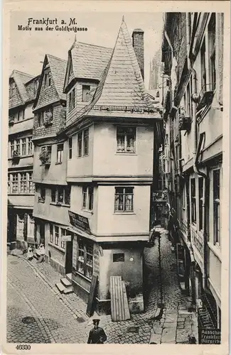 Frankfurt am Main Stadtteilansicht Häuser & Geschäft i.d. Goldhutgasse 1910