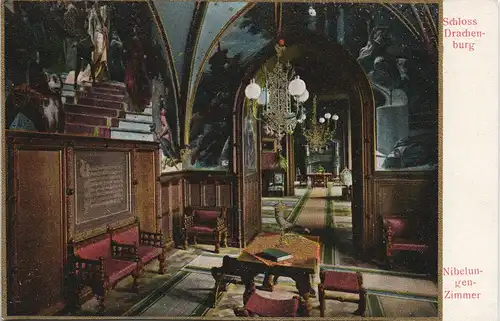 Königswinter Schloss Drachenburg - Niebelungenzimmer 1905 Goldrand