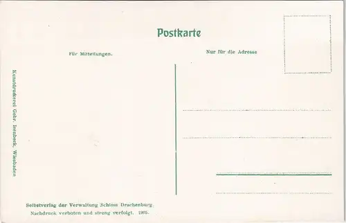 Bad Godesberg-Bonn Burg Drachenfels Wandgemälde Dornröschen 1905 Goldrand