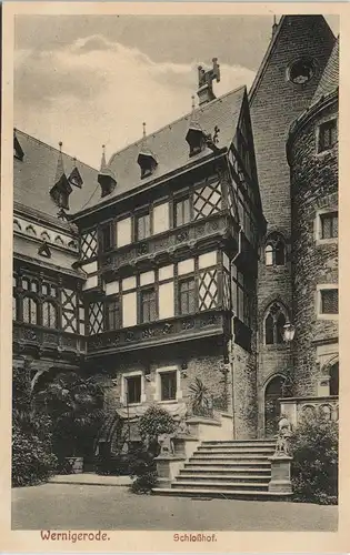 Ansichtskarte Wernigerode Schloß - Schlosshof 1909