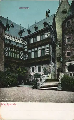 Ansichtskarte Wernigerode Schlosshof color 1909