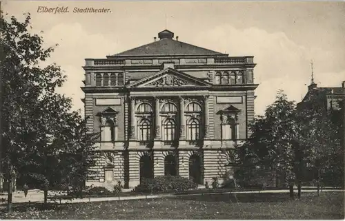 Ansichtskarte Elberfeld-Wuppertal Elberfeld Stadttheater - Bäume 1909