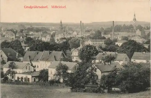 Ansichtskarte Großröhrsdorf Mitteldorf Fabriken 1913