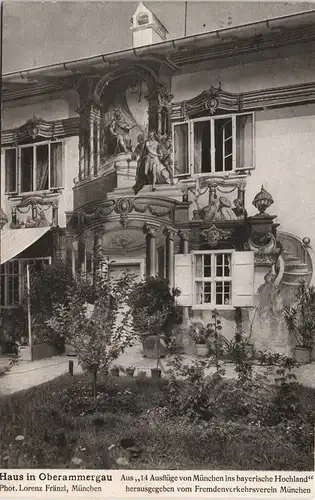 Ansichtskarte Oberammergau Haus Ansicht, reich verzierte Fassade 1911