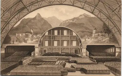 Ansichtskarte Oberammergau Inneres des Passionstheater Passionsspielhaus 1910