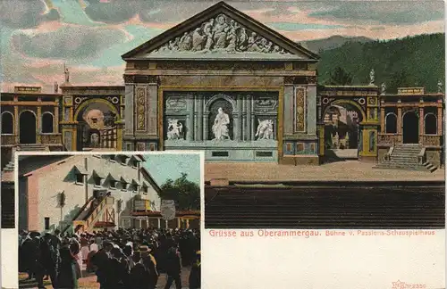 Oberammergau Passionstheater Passionsspielhaus Bühne & Besucher 1905