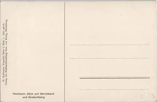 Zabern Saverne Hochbarr, Blick auf Geroldseck u. Brotschberg, Künstlerkarte 1910