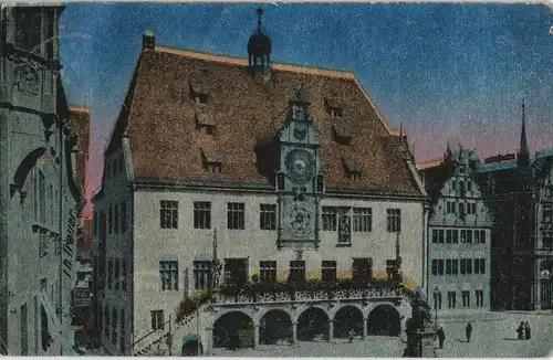 Ansichtskarte Heilbronn Rathaus mit Robert Mayer Denkmal 1910 Luna