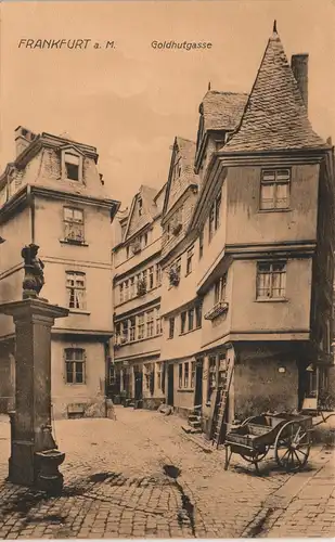Frankfurt am Main alter Brunnen Goldhutgasse - Fünffingereck 1910