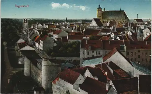 Ansichtskarte Ingolstadt Stadtteilansicht Panorama-Ansicht Stadt Zentrum 1910