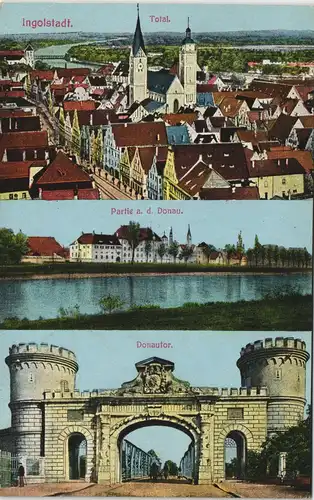 Ingolstadt Panorama-Ansicht Totalansicht Stadt 1916