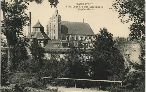 Ansichtskarte Ingolstadt Blick über die alte Stadtmauer 1910