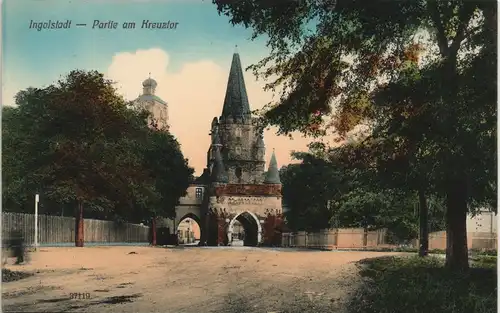 Ansichtskarte Ingolstadt Straßenpartie am Kreuztor 1912