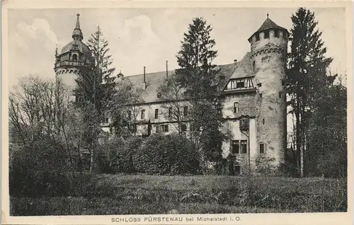 Ansichtskarte Michelstadt Schloss Fürstenau - Rückseite 1908