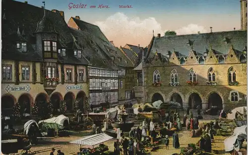 Ansichtskarte Goslar Marktplatz - Stadt 1914