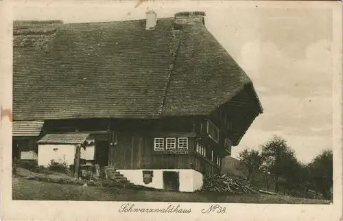 Ansichtskarte .Baden-Württemberg Schwarzwaldhaus Schwarzwald . No. 38 1922