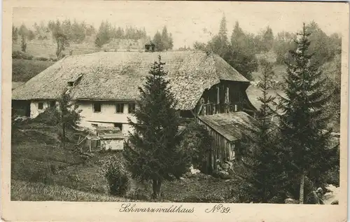 Ansichtskarte .Baden-Württemberg Schwarzwaldhaus Schwarzwald No. 39 1922