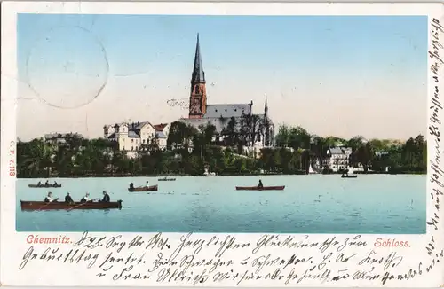 Ansichtskarte Chemnitz Schloßteich - Boote 1901