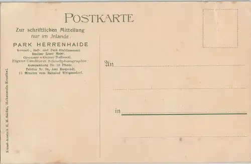 Ansichtskarte Burgstädt Park Herrenhaide MB Saal b. Chemnitz 1908