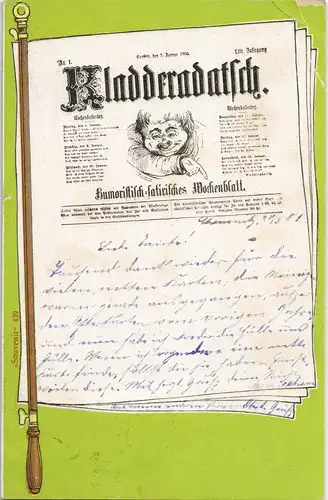 Ansichtskarte  Künstlerkarte Kladderadastsch Zeitung 1901