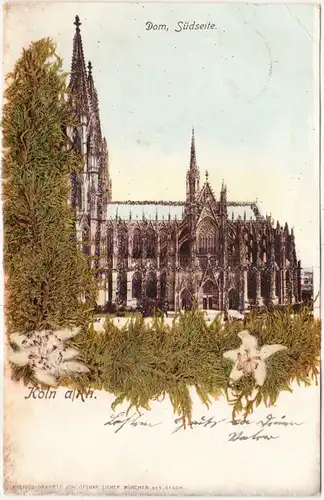 Ansichtskarte Köln Kölner Dom Weihnachtssterne 1901