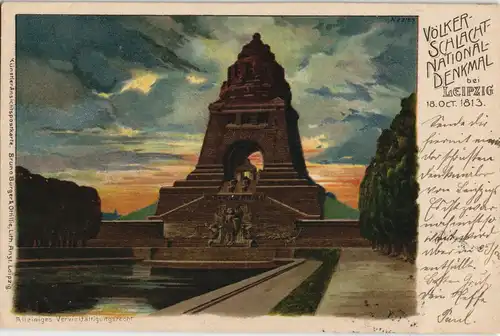 Ansichtskarte Leipzig Völkerschlachtdenkmal Stimmungsbild 1900