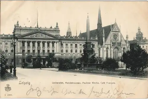 Ansichtskarte Leipzig Augustusplatz/Karl-Marx-Platz 1903