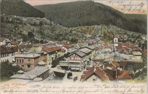 Ansichtskarte Bad Wildbad Totale - coloriert 1905