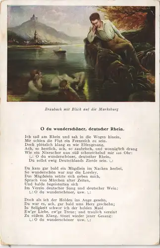 Ansichtskarte Braubach Künstlerkarte - Liedkarte Mann 1925