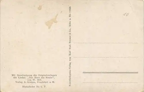 Kamp-Bornhofen Blick auf Ruine Sternberg Liebenstein Künstlerkarte 1924