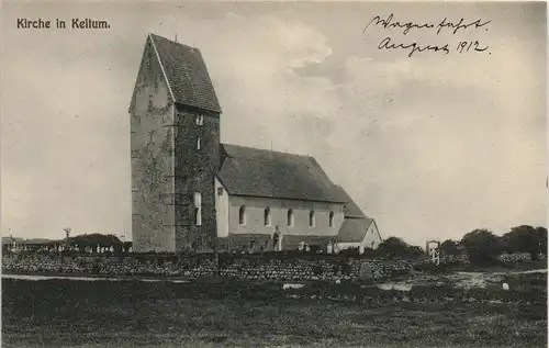 Ansichtskarte Gemeinde Sylt Insel Sylt Kirche in Keitum (Church View) 1910