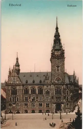 Elberfeld-Wuppertal Elberfelder Rathaus mit Vorplatz Gesamtansicht 1910