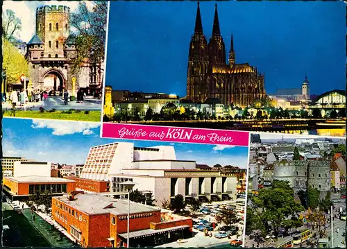 Köln Stadtteilansichten ua. Severinstor, Rhein-Ufer, Opernhauser uvm. 1967