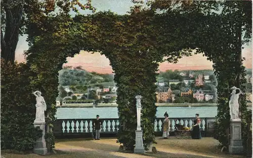 Pfaffendorf-Koblenz Partie Rheinanlagen m. Blick auf Pfaffendorf 1910