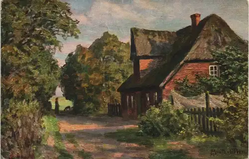 .Niedersachsen Künstlerkarte Heide Landschaft Künstler Moritz-Lübben 1910