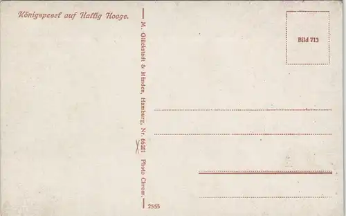 Hallig Hooge Königspesel Zimmer Innenansicht, color Ansicht 1910