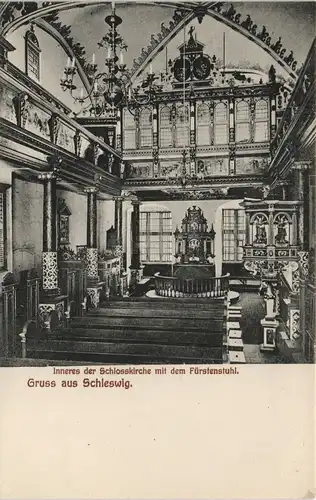 Ansichtskarte Schleswig (Sleswig/Slesvig) Schloßkirche Altar 1909