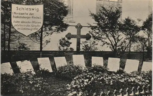 Schleswig (Sleswig/Slesvig) Gräber  Nordseite der Friedrichsberger Kirche 1911