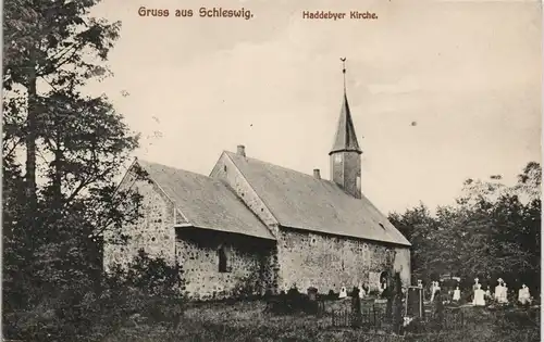 Ansichtskarte Schleswig (Sleswig/Slesvig) Haddebyer Kirche 1909