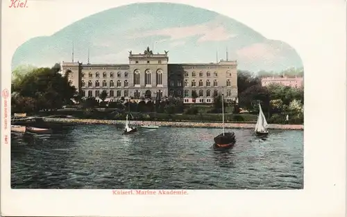 Düsternbrook-Kiel Marine-Akademie Marineschule von der See gesehen 1905