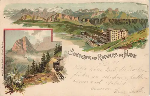 Ansichtskarte Litho AK Veytaux 2 Bild Station Rochers-de-Naye 1901