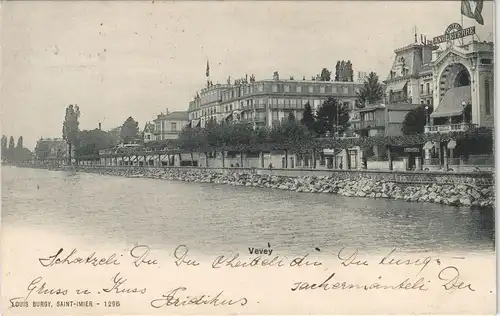 Ansichtskarte Vevey Stadt, Hotel Angleterre 1901