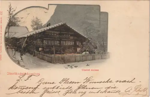 Ansichtskarte .Schweiz Schweiz Suisse Oberländerhäuschen Chalet Suisse 1900