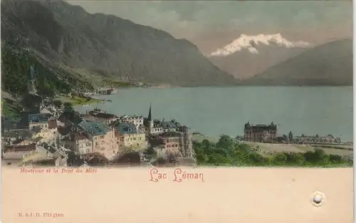 Ansichtskarte Clarens-Montreux (Muchtern) Stadt und Lac Leman 1908