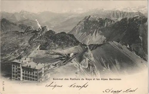 Ansichtskarte Veytaux Sommet des Rochers de Naye et les Alpes Bernoises 1901