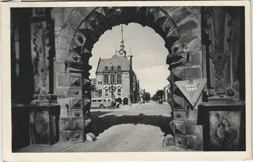 Ansichtskarte Bückeburg Partie am Rathaus 1960